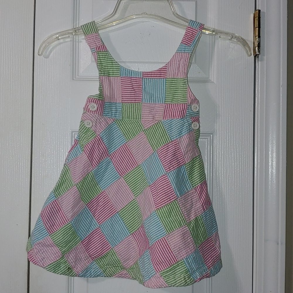 Vintage Gymboree Girls 12-18m Tennis Match Dress Seersucker
